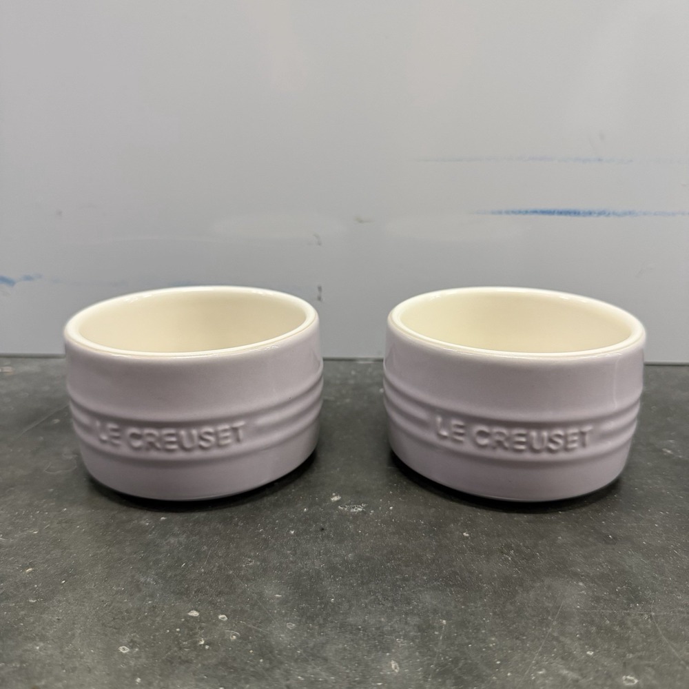 Le Creuset Stoneware Straight Wall Ramekin 7oz Lavender Set Of 2